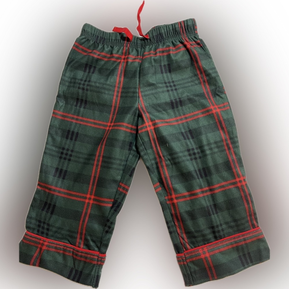 NWT Hearth and Hand Tartan Plaid 2-pc Pajama Set  Green & Red Size 18M - Picture 4 of 6